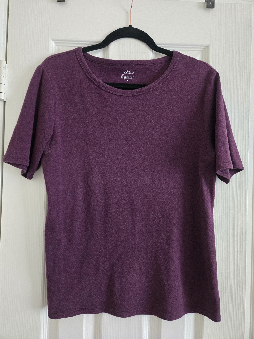 J. Crew Short Sleeve Crewneck Tee in Deep Plum